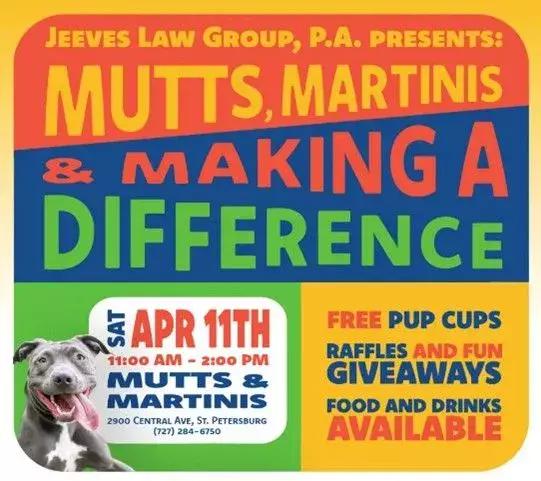 JLG – Mutts, Martinis & Making a Difference Sábado, 11 de abril